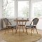 Merrick Lane Celia Bistro Style Table with Glass Top, PE Rattan, 4 Stack Chairs, and Bamboo Finished Metal Frame for Indoor/Outdoor Use